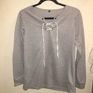 Long sleeve cross tie shirt